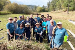 BCI staff and co-op students volunteer at Power to Be’s Prospect Lake site near Victoria as part of BCI’s 2,000 Hour Volunteer Challenge. Photo courtesy of BCI.